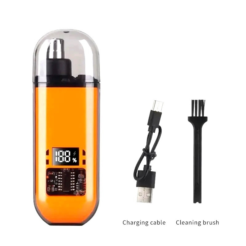 USB Rechargeable Nose Ear Hair Trimmer for Men Portable Clipper Original Orange